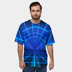 Футболка оверсайз мужская Неоновый туннель, цвет: 3D-принт — фото 2