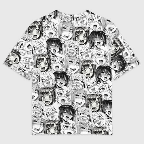 Мужская футболка оверсайз Разные девушки Ахегао / 3D-принт – фото 2