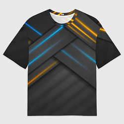 Мужская футболка оверсайз Переплетение полос