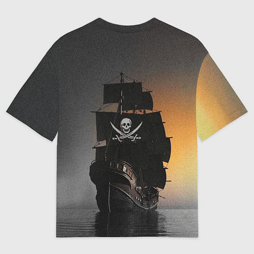 Мужская футболка оверсайз Пиратский фрегат / 3D-принт – фото 2