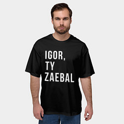 Футболка оверсайз мужская Black Igor, цвет: 3D-принт — фото 2