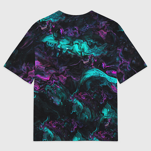 Мужская футболка оверсайз Неоновые Коралы / 3D-принт – фото 2