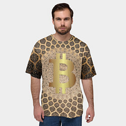 Футболка оверсайз мужская Золотой биткоин, цвет: 3D-принт — фото 2