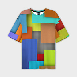 Мужская футболка оверсайз Разноцветные кубы