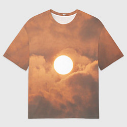Футболка оверсайз мужская Бронзовое солнце, цвет: 3D-принт
