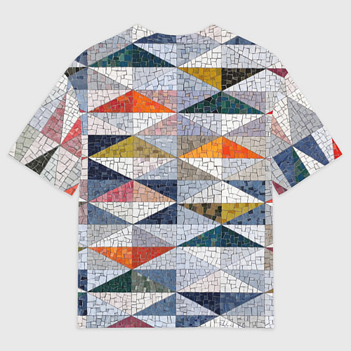 Мужская футболка оверсайз Каменный разноцветный паттерн / 3D-принт – фото 2