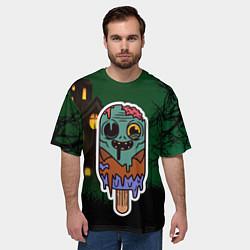 Футболка оверсайз мужская Мороженое - зомби, цвет: 3D-принт — фото 2