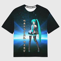 Мужская футболка оверсайз Хацунэ Мику - вокалоид