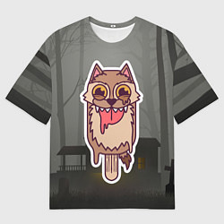 Футболка оверсайз мужская Оборотень - мороженое, цвет: 3D-принт