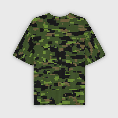 Мужская футболка оверсайз Камуфляж лесной пиксель / 3D-принт – фото 2
