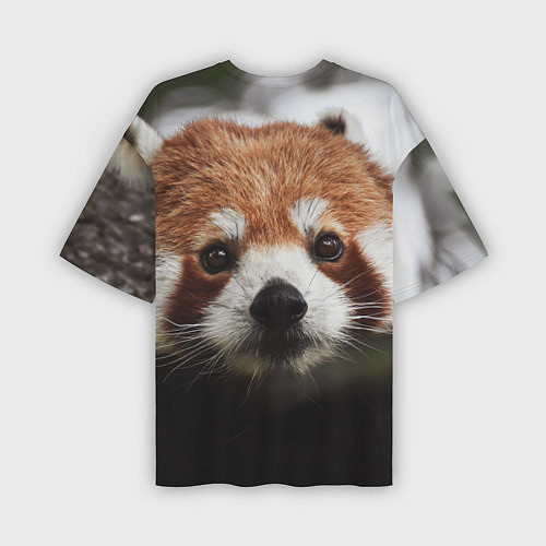 Мужская футболка оверсайз Малая панда / 3D-принт – фото 2