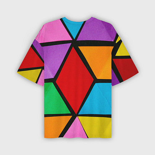 Мужская футболка оверсайз Множество разноцветных ромбов / 3D-принт – фото 2