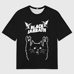 Футболка оверсайз мужская Black Sabbath рок кот, цвет: 3D-принт