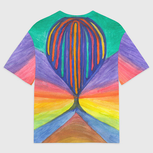 Мужская футболка оверсайз Абстракция воздушный шар / 3D-принт – фото 2