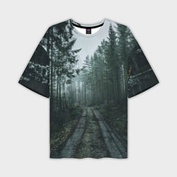 Мужская футболка оверсайз Дорога в лес