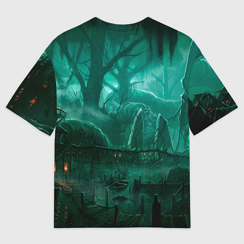 Мужская футболка оверсайз Причал у болота / 3D-принт – фото 2