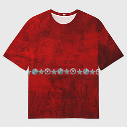 Футболка оверсайз мужская Красный градиент, цвет: 3D-принт