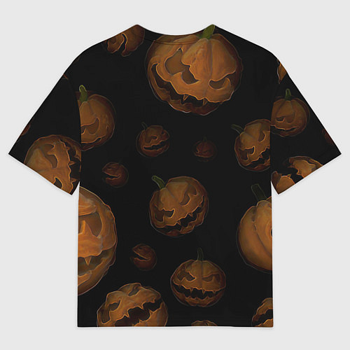 Мужская футболка оверсайз Парящие тыквы Джека / 3D-принт – фото 2