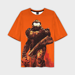 Мужская футболка оверсайз Думгай с головой - Doom
