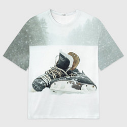 Мужская футболка оверсайз Хоккейные коньки