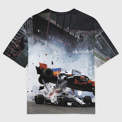 Мужская футболка оверсайз Формула 1 - ни за что, блин! / 3D-принт – фото 2
