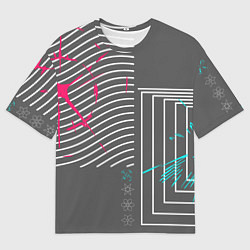 Футболка оверсайз мужская Контурные формы, цвет: 3D-принт