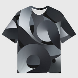 Мужская футболка оверсайз Спирали абстракция