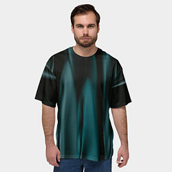 Футболка оверсайз мужская Абстрактные волны в темноте, цвет: 3D-принт — фото 2