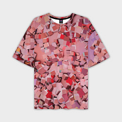 Мужская футболка оверсайз Розовые кубы