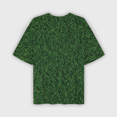 Мужская футболка оверсайз Зеленая камуфляжная трава / 3D-принт – фото 2