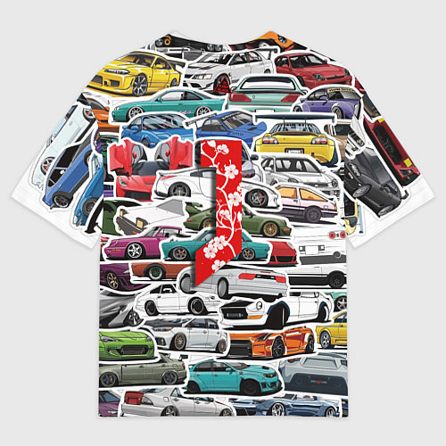 Мужская футболка оверсайз JDM автомобили 90х / 3D-принт – фото 2