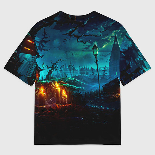 Мужская футболка оверсайз Мрачное место / 3D-принт – фото 2