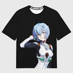 Мужская футболка оверсайз Евангелион - Аянами Рэй