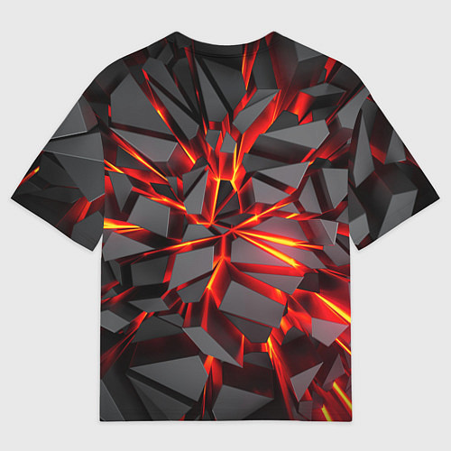 Мужская футболка оверсайз Неоновый блеск / 3D-принт – фото 2