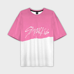 Футболка оверсайз мужская Stray Kids pink and white, цвет: 3D-принт