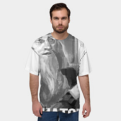 Футболка оверсайз мужская Леонардо да Винчи оценивает работу начинающего худ, цвет: 3D-принт — фото 2