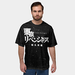 Футболка оверсайз мужская Токийские мстители иероглифы надпись, цвет: 3D-принт — фото 2