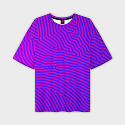 Футболка оверсайз мужская Фиолетовые линии, цвет: 3D-принт