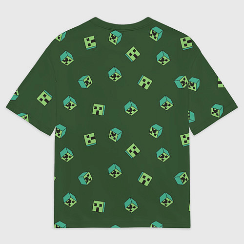 Мужская футболка оверсайз Minecraft - зеленые лица / 3D-принт – фото 2