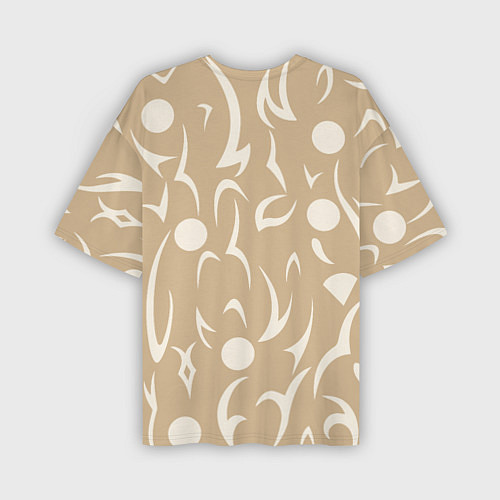 Мужская футболка оверсайз Абстрактные фигуры на кремовом фоне / 3D-принт – фото 2