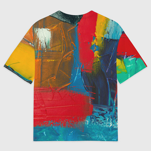 Мужская футболка оверсайз Разноцветные мазки краской / 3D-принт – фото 2