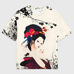 Футболка оверсайз мужская Японская девушка, цвет: 3D-принт