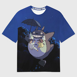 Футболка оверсайз мужская Night flight Totoro, цвет: 3D-принт