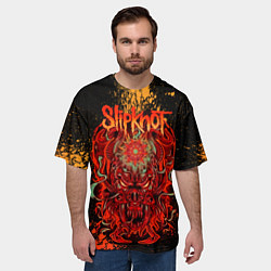 Футболка оверсайз мужская Slipknot - red monster, цвет: 3D-принт — фото 2