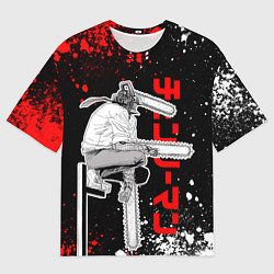 Мужская футболка оверсайз Человек бензопила - Манга