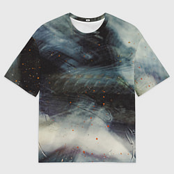 Мужская футболка оверсайз Туман и тьма в абстракции