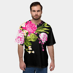 Футболка оверсайз мужская Букет цветов, цвет: 3D-принт — фото 2