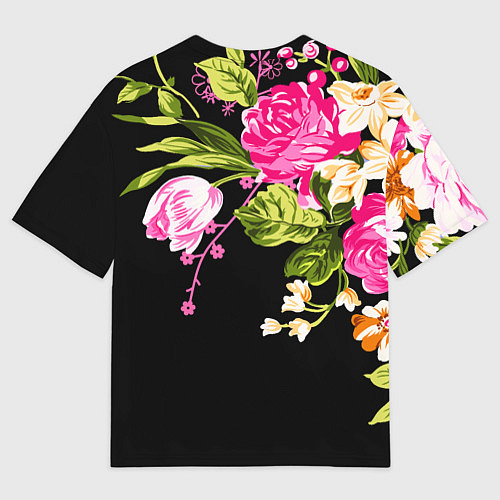 Мужская футболка оверсайз Букет цветов / 3D-принт – фото 2