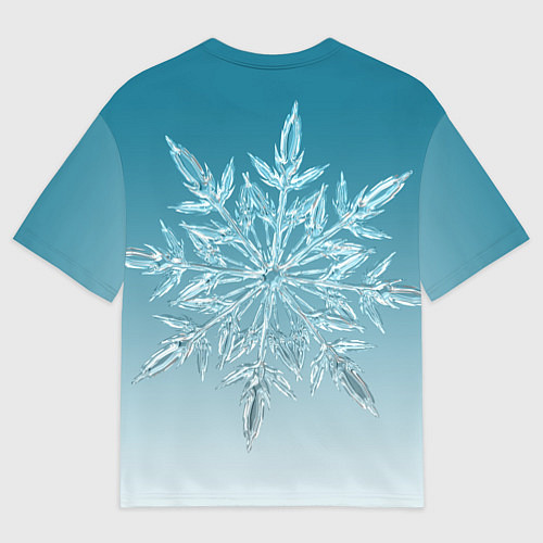 Мужская футболка оверсайз Резная снежинка / 3D-принт – фото 2