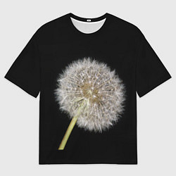 Футболка оверсайз мужская Одуванчик на черном фоне, цвет: 3D-принт